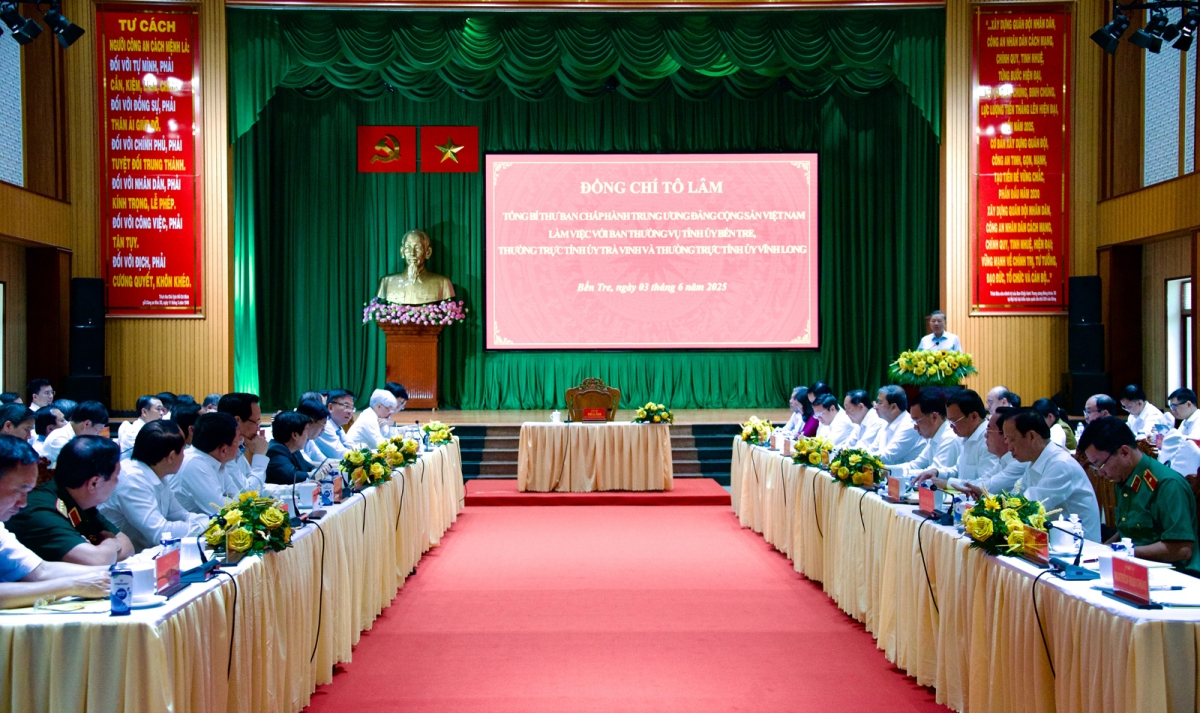 Tổng Bí thư: Tỉnh Vĩnh Long mới hội tụ các yếu tố trở thành Trung tâm kinh tế mới